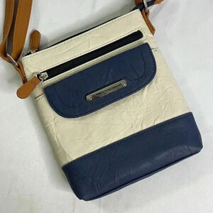 New Stone Mountain White Blue Leather Crossbody